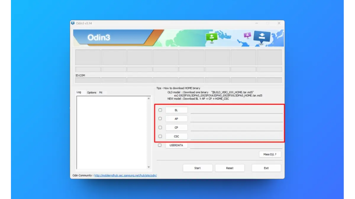 Installing Samsung stock firmware on a Galaxy phone with Odin