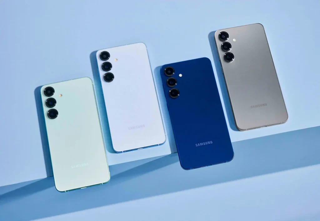 Samsung Galaxy S25 series phones in four colors