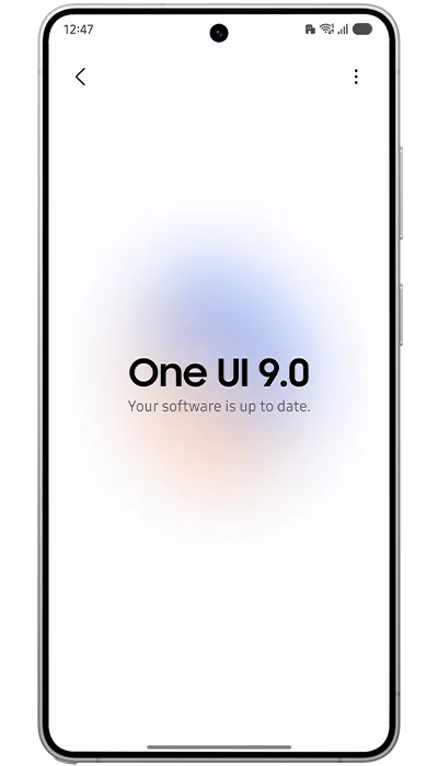 Galaxy phone on One UI 9.0 showing your software is up to date