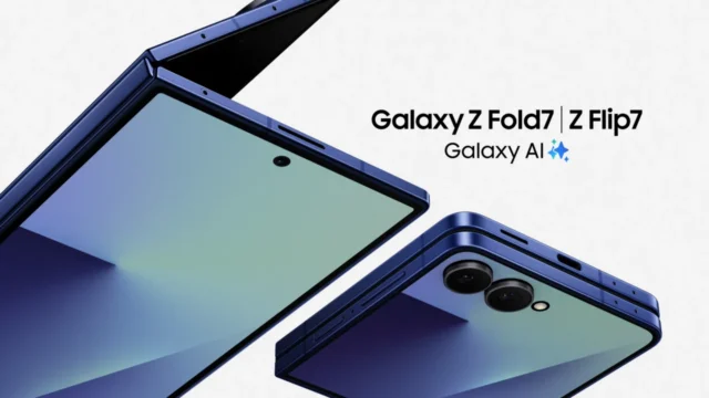 Samsung Galaxy Z Fold7 and Galaxy Z Flip7 in Blue Shadow
