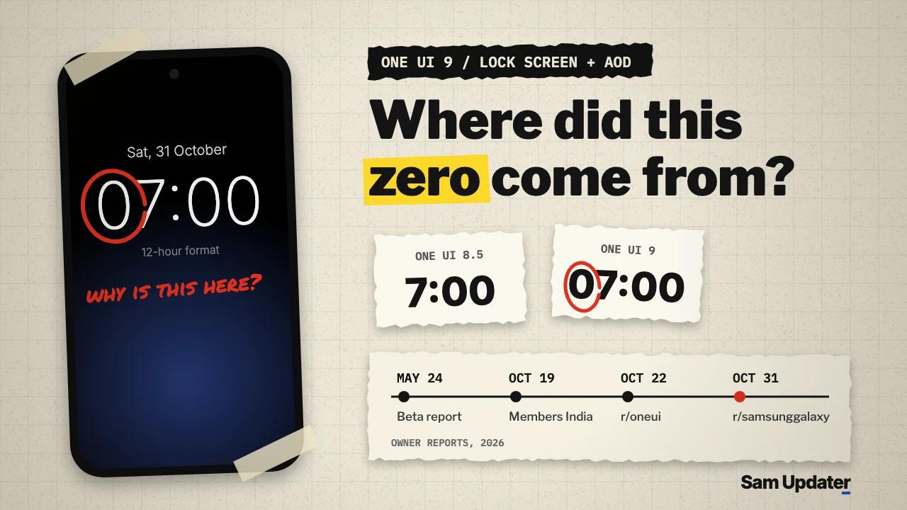 One UI 9 Owners Report a Leading Zero on the AOD Clock